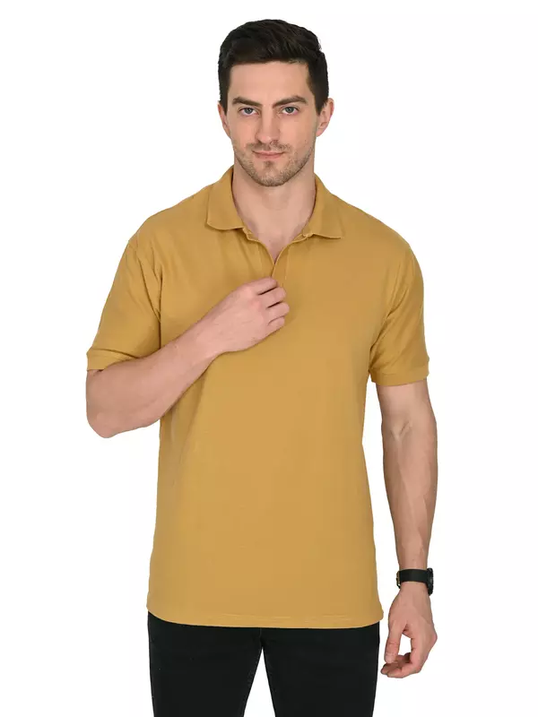 Cotton Polo T-shirt Mustard Yellow