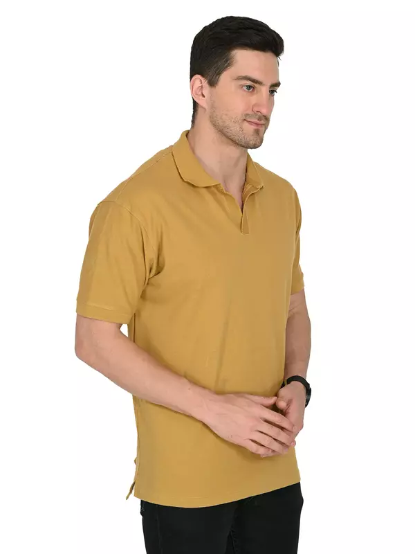 Cotton Polo T-shirt Mustard Yellow