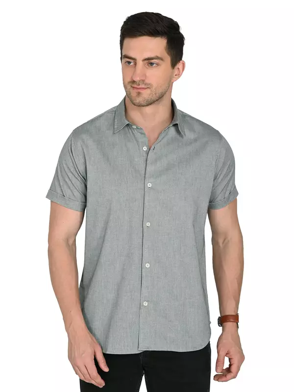 Cotton Linen Shirt Charcoal Gray