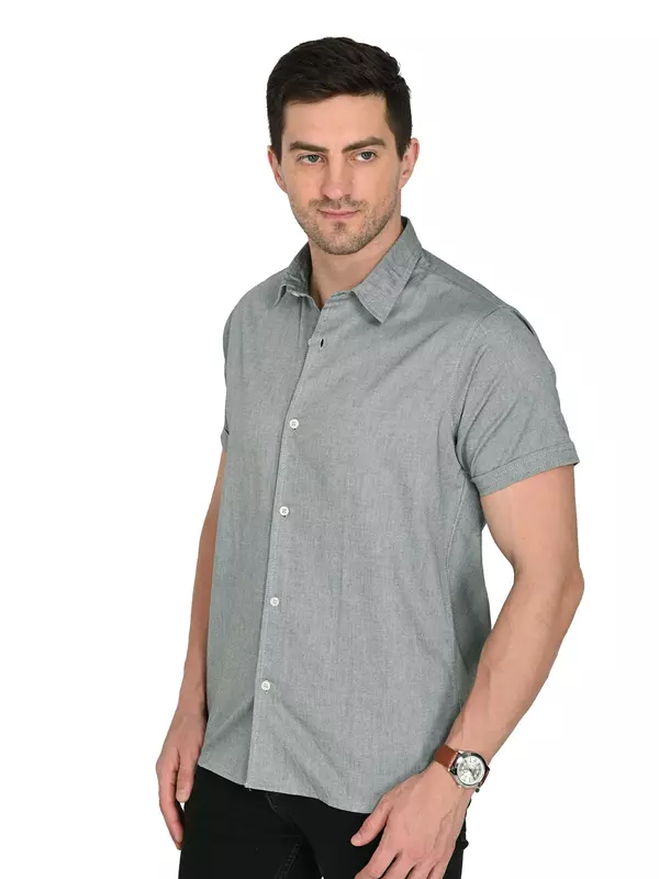 Cotton Linen Shirt Charcoal Gray