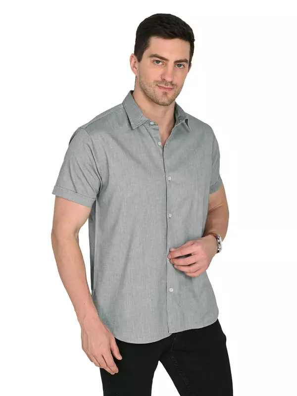 Cotton Linen Shirt Charcoal Gray