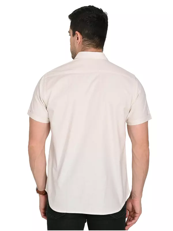 Cotton Linen Shirt Floral White