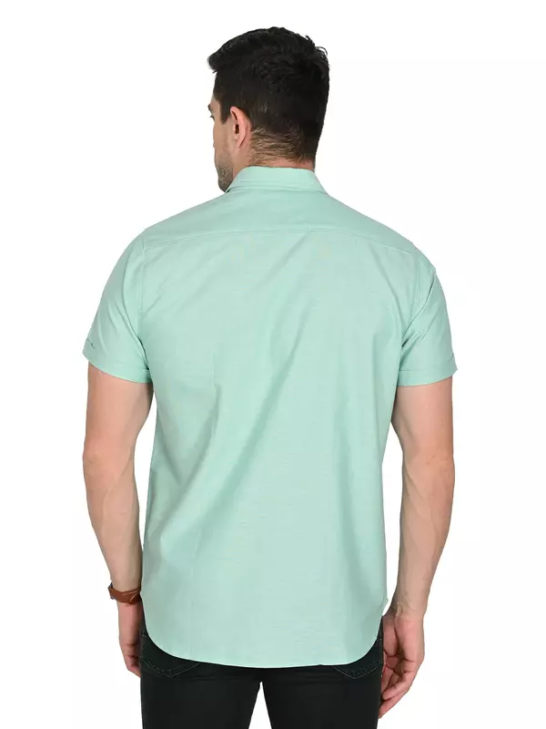 Cotton Linen Shirt Parrot Green