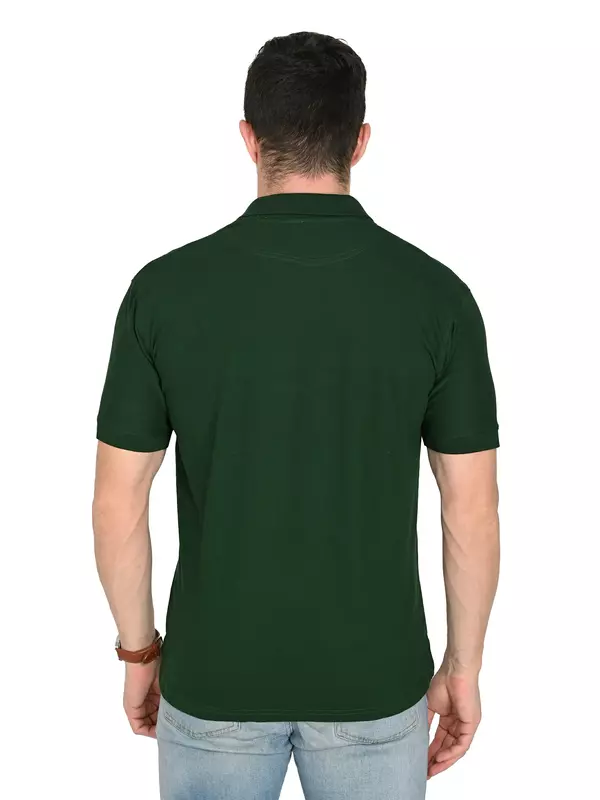 Cotton Polo T-shirt Bottle Green