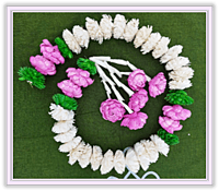 White Marigold with Pink Lotus Garland White Marigold with Pink Lotus Garland