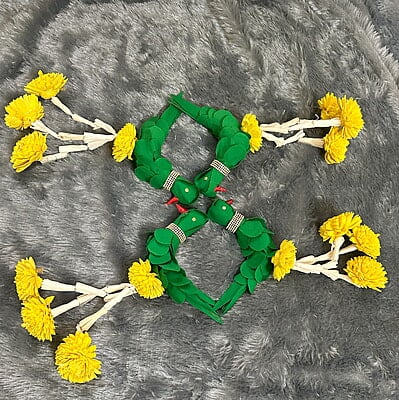 Cloth Parrot with Marigold String