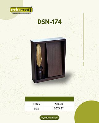 DSN-174 HANDICRAFT BOX WITH FEATHER 10"X 8"
