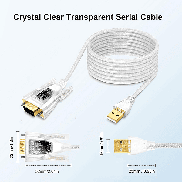 DTECH USB to Serial RS232 Adapter Cable – USB to DB9 Converter