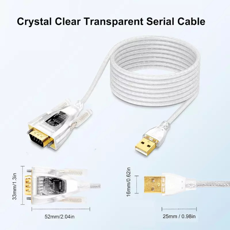 DTECH USB to Serial RS232 Adapter Cable – USB to DB9 Converter