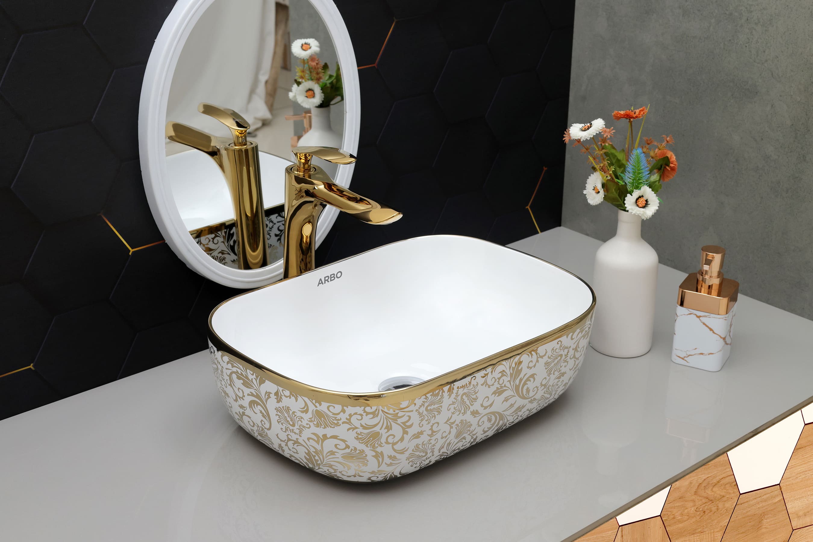 18" x 13" x 5" Inch Designer Table Top Basin