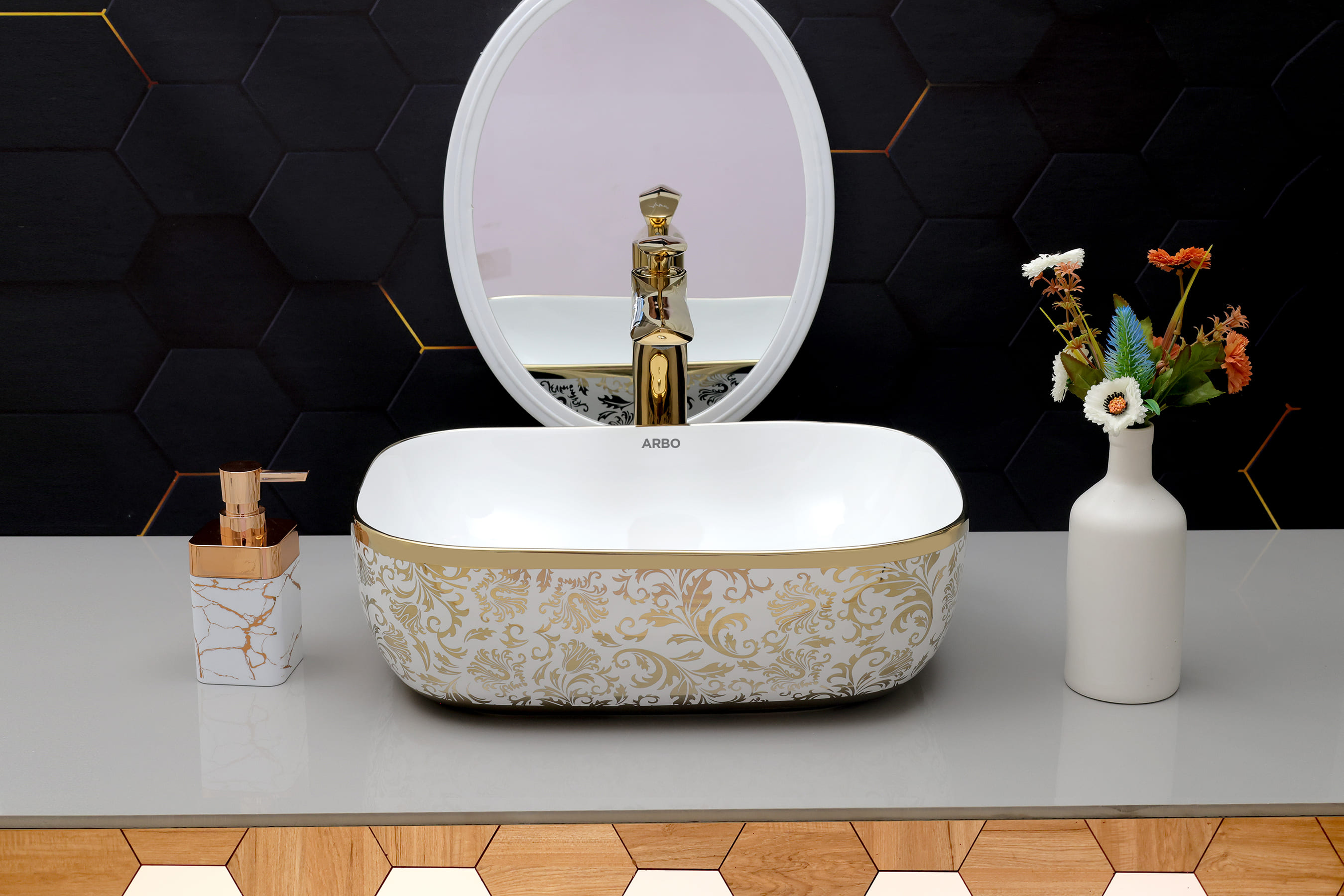 18" x 13" x 5" Inch Designer Table Top Basin