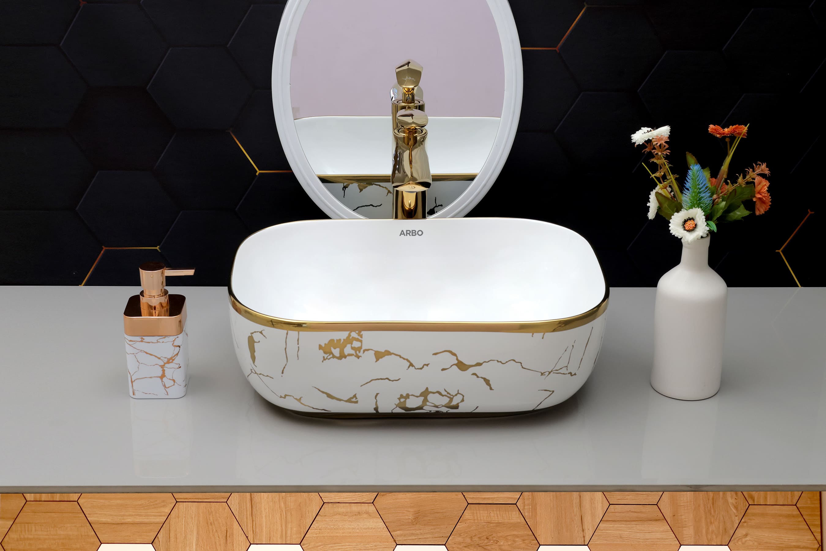 18" x 13" x 5" Inch Designer Table Top Basin