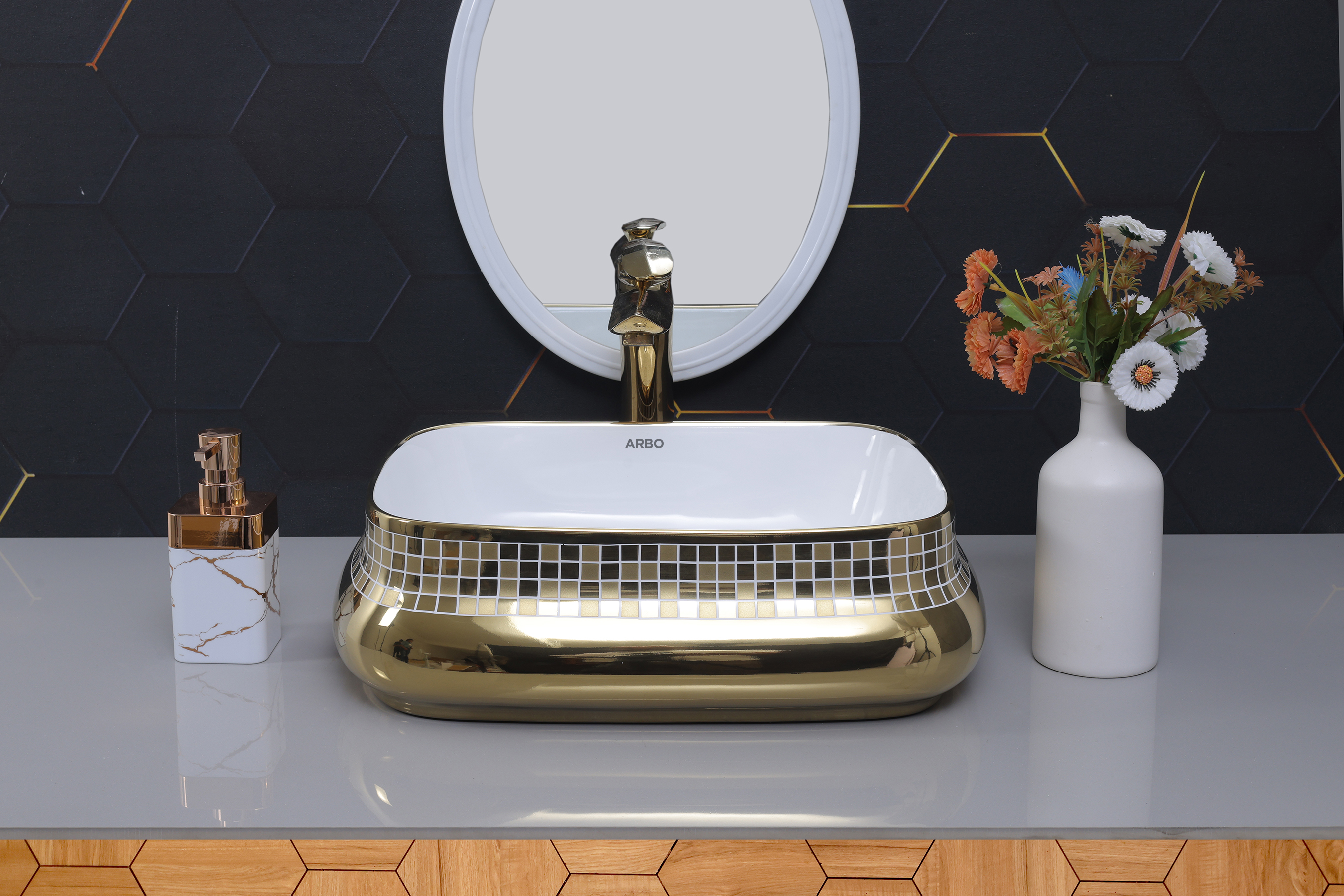 17" x 14" x 6" Inch Designer Table Top Basin