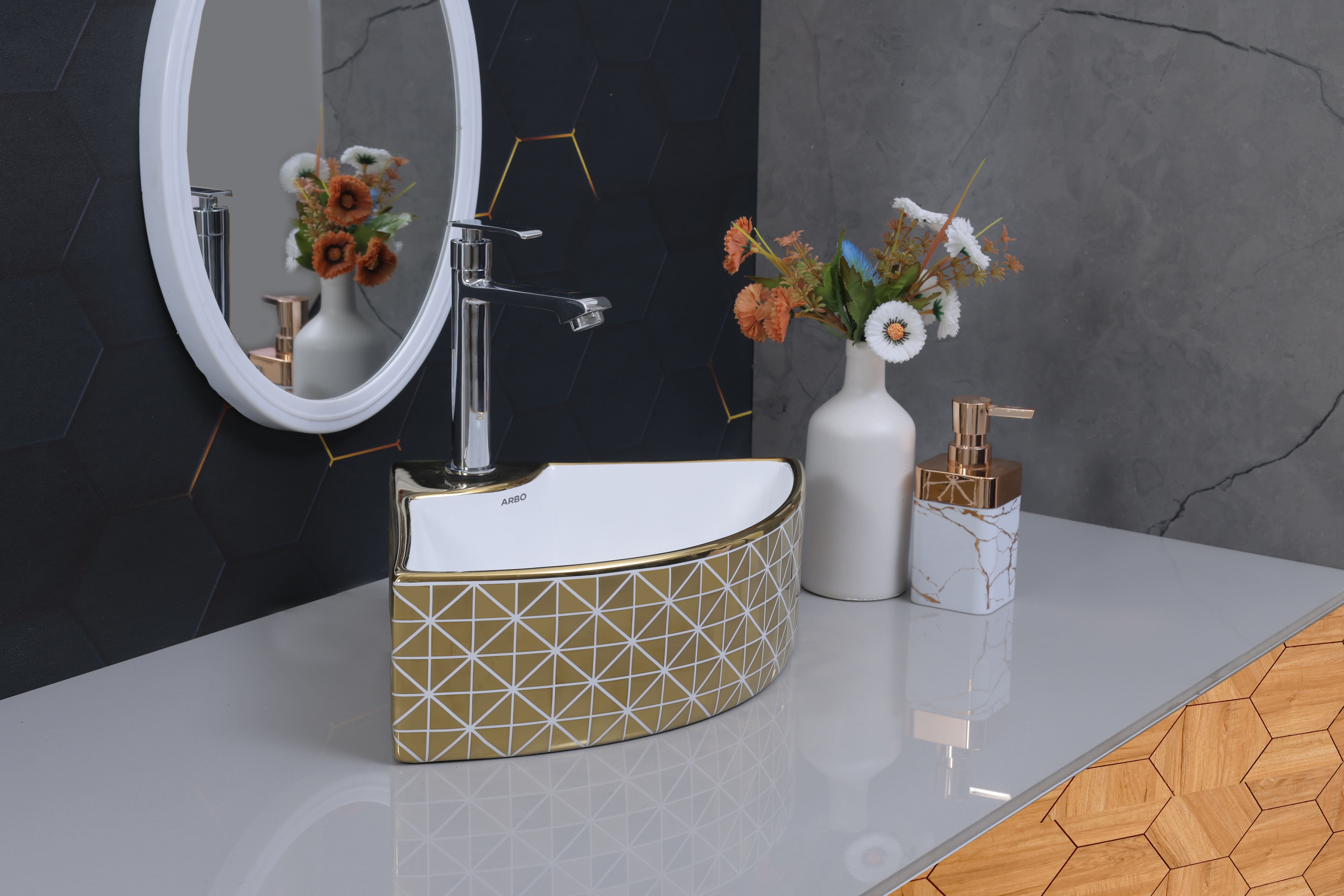 16" x 16" x 5” Inch Designer Table Top Basin