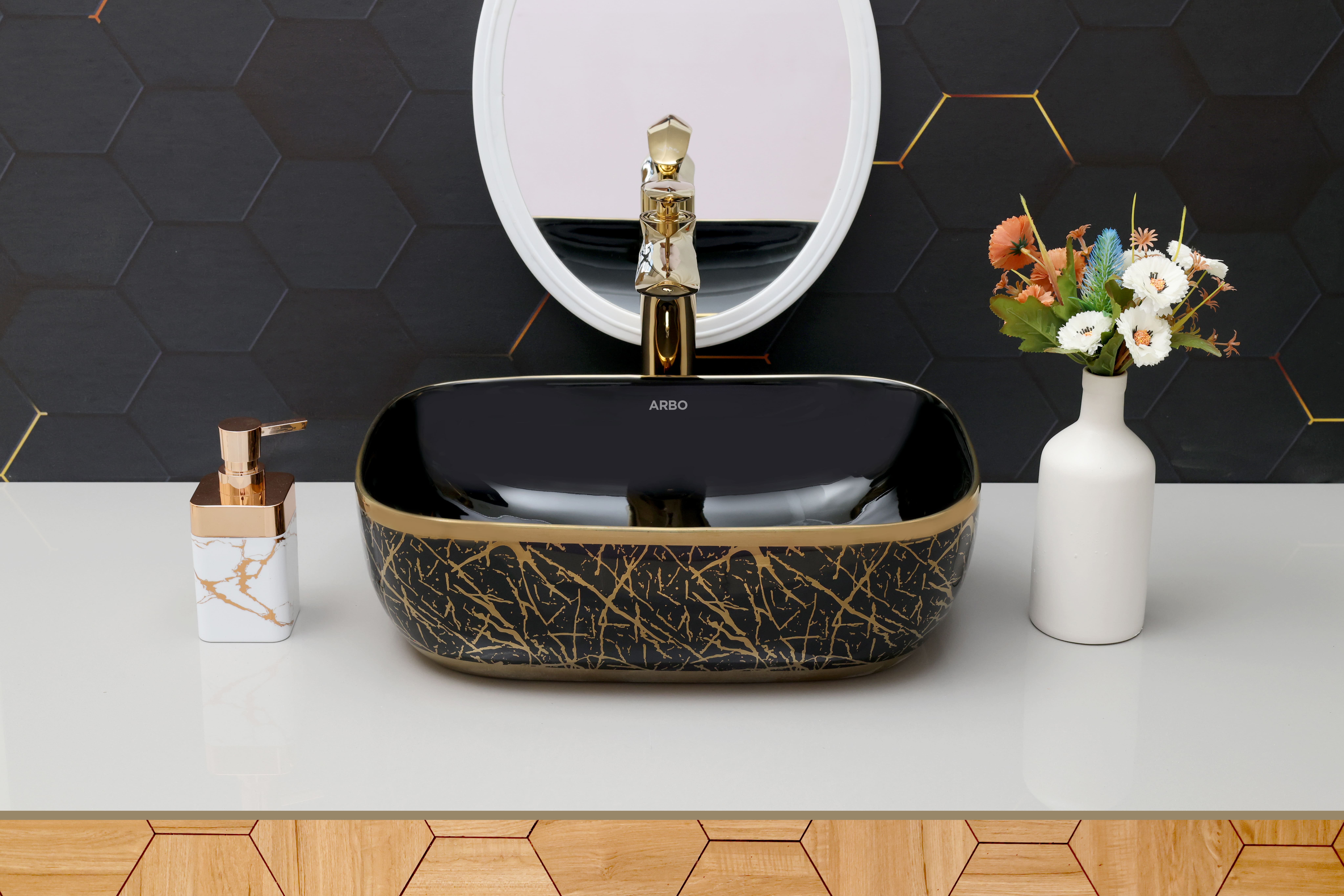 18" x 13" x 5" Inch Designer Table Top Basin