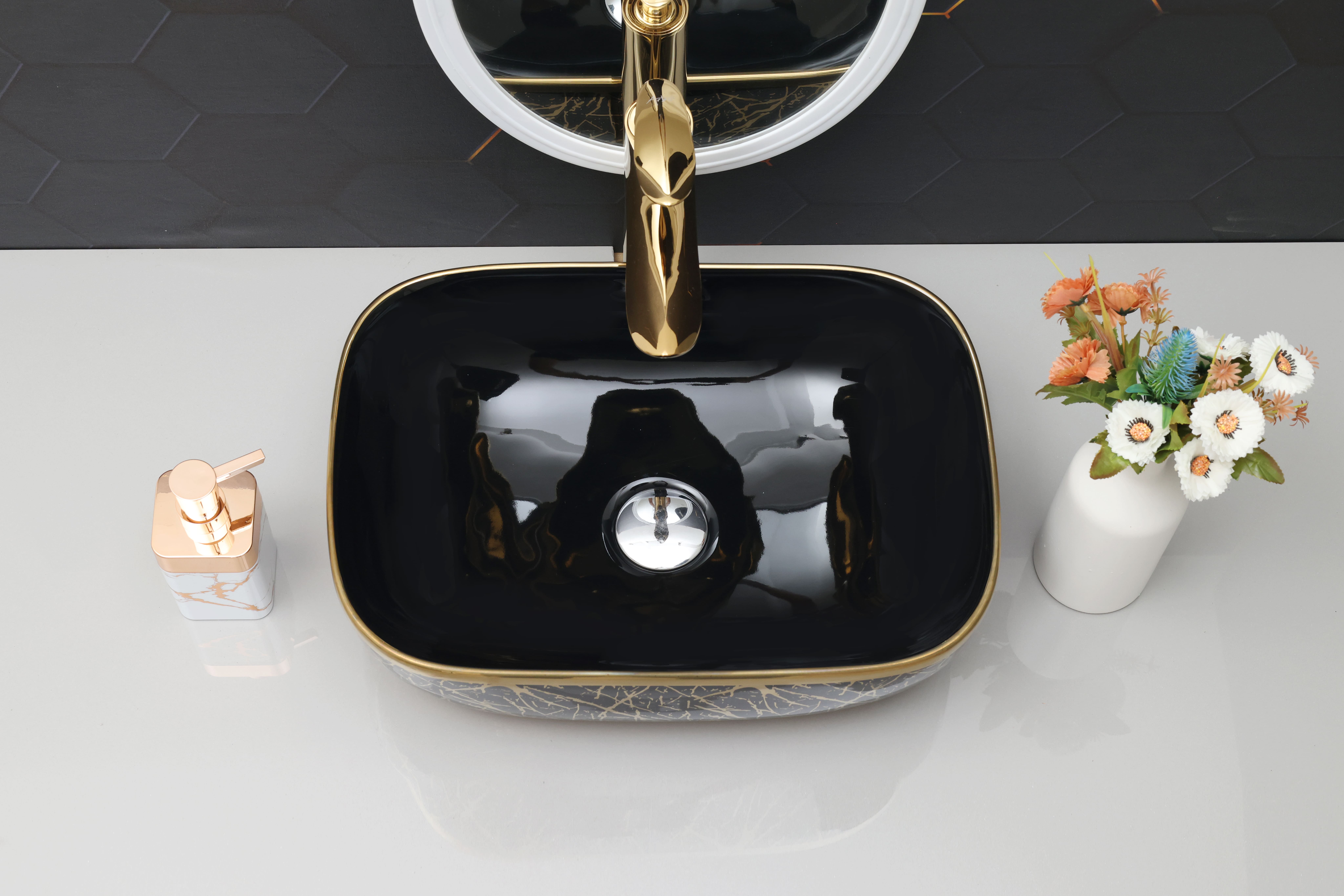 18" x 13" x 5" Inch Designer Table Top Basin