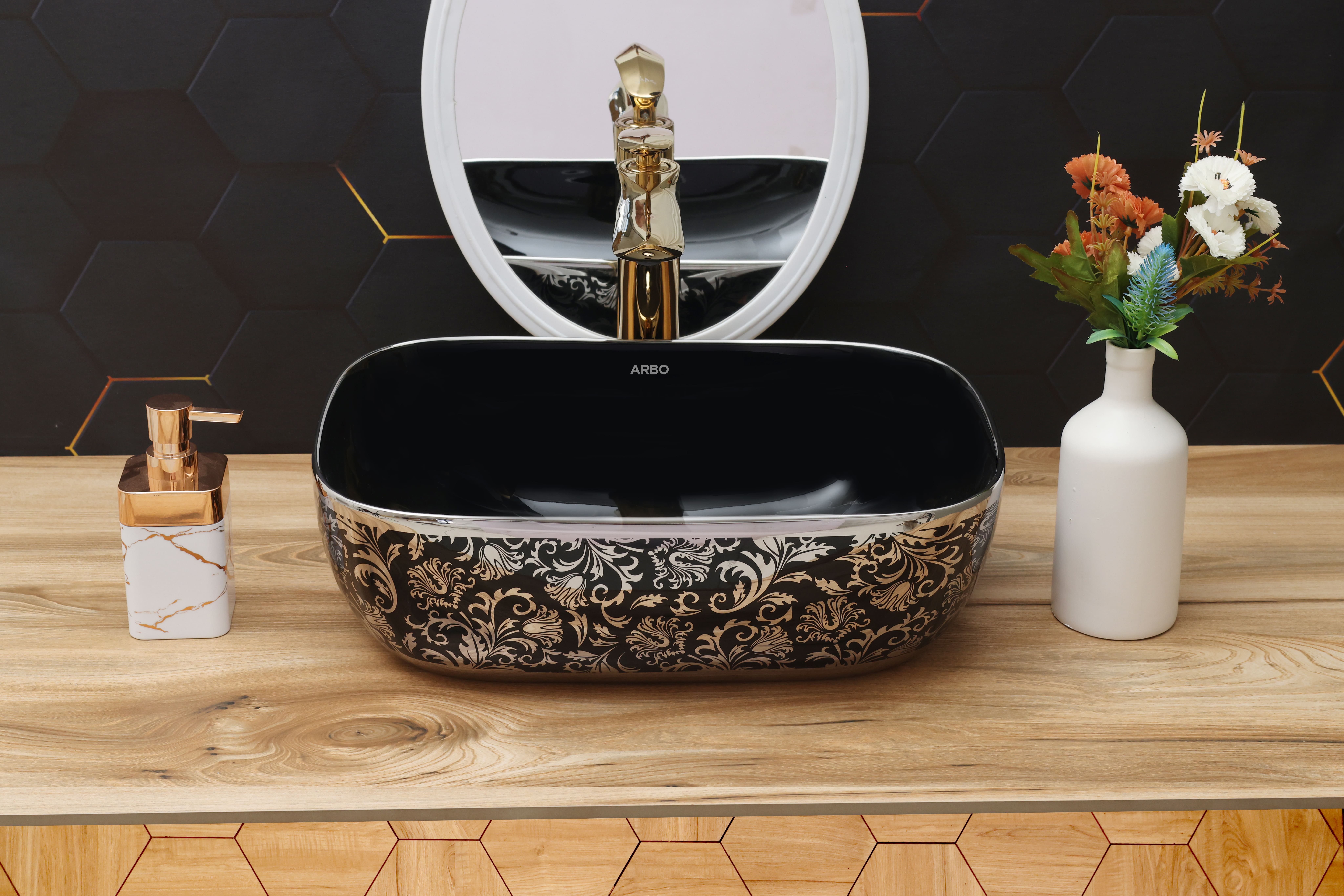 18" x 13" x 5" Inch Designer Table Top Basin