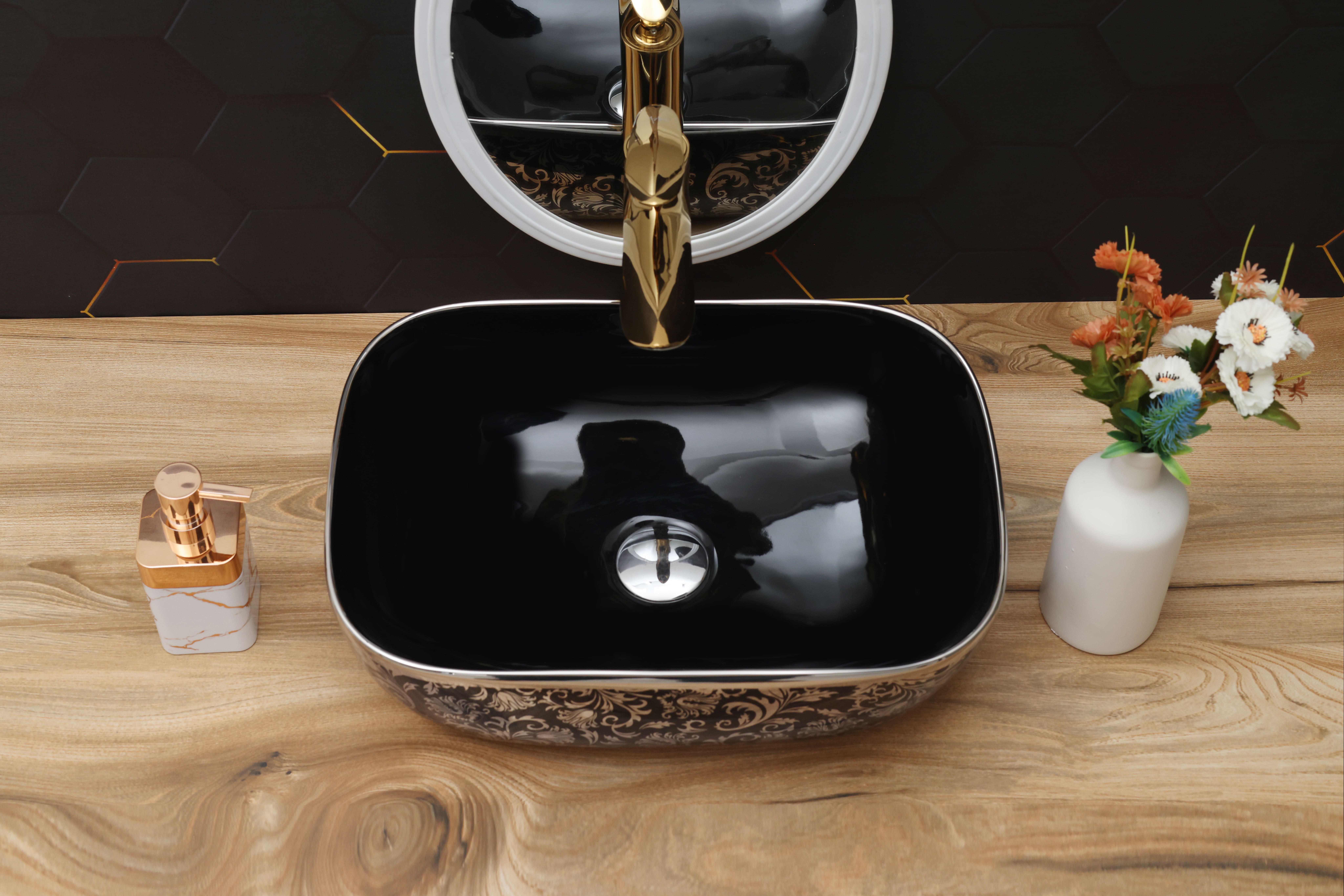 18" x 13" x 5" Inch Designer Table Top Basin