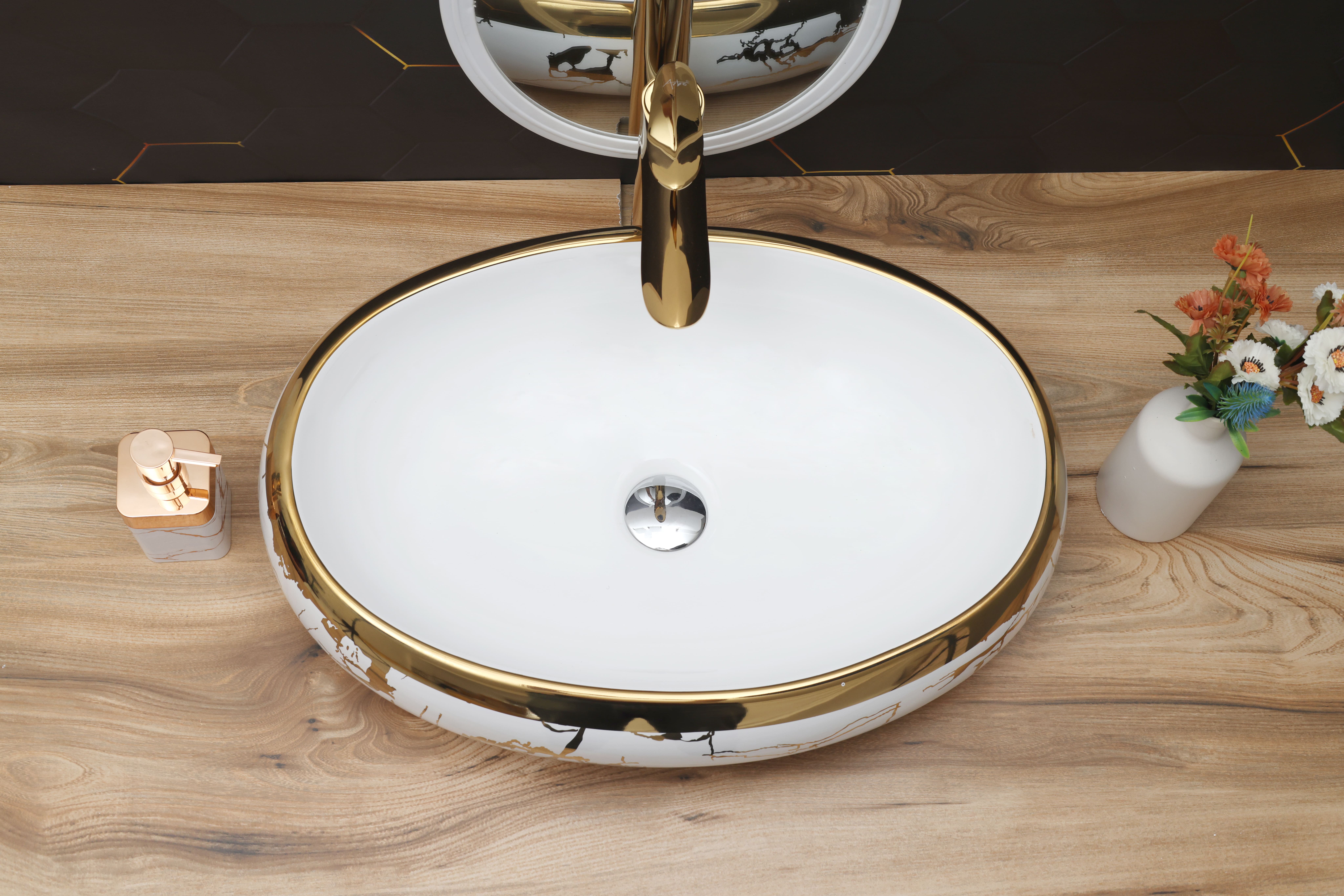 24" x 17" x 6" Inch Designer Table Top Basin