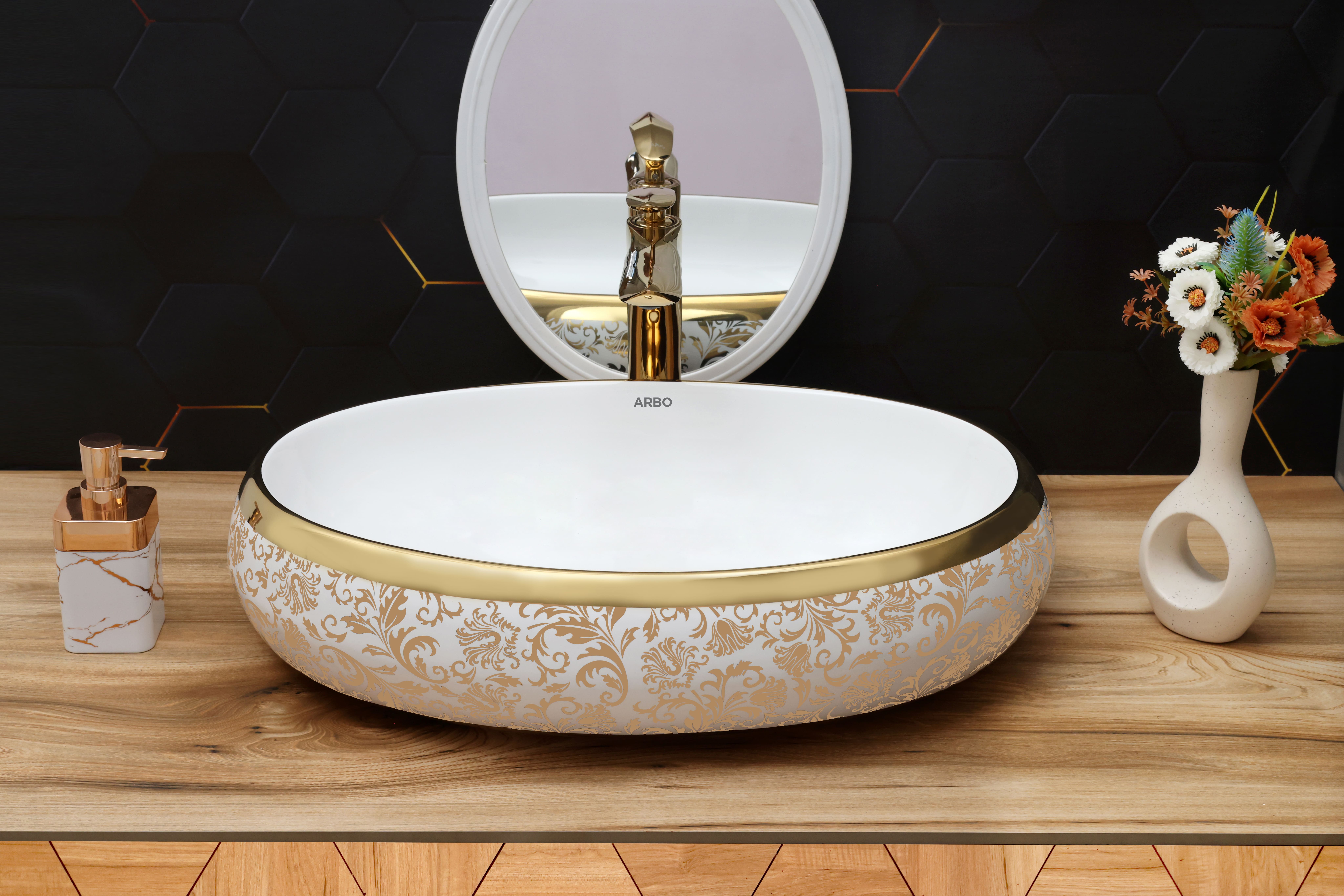 24" x 17" x 6" Inch Designer Table Top Basin