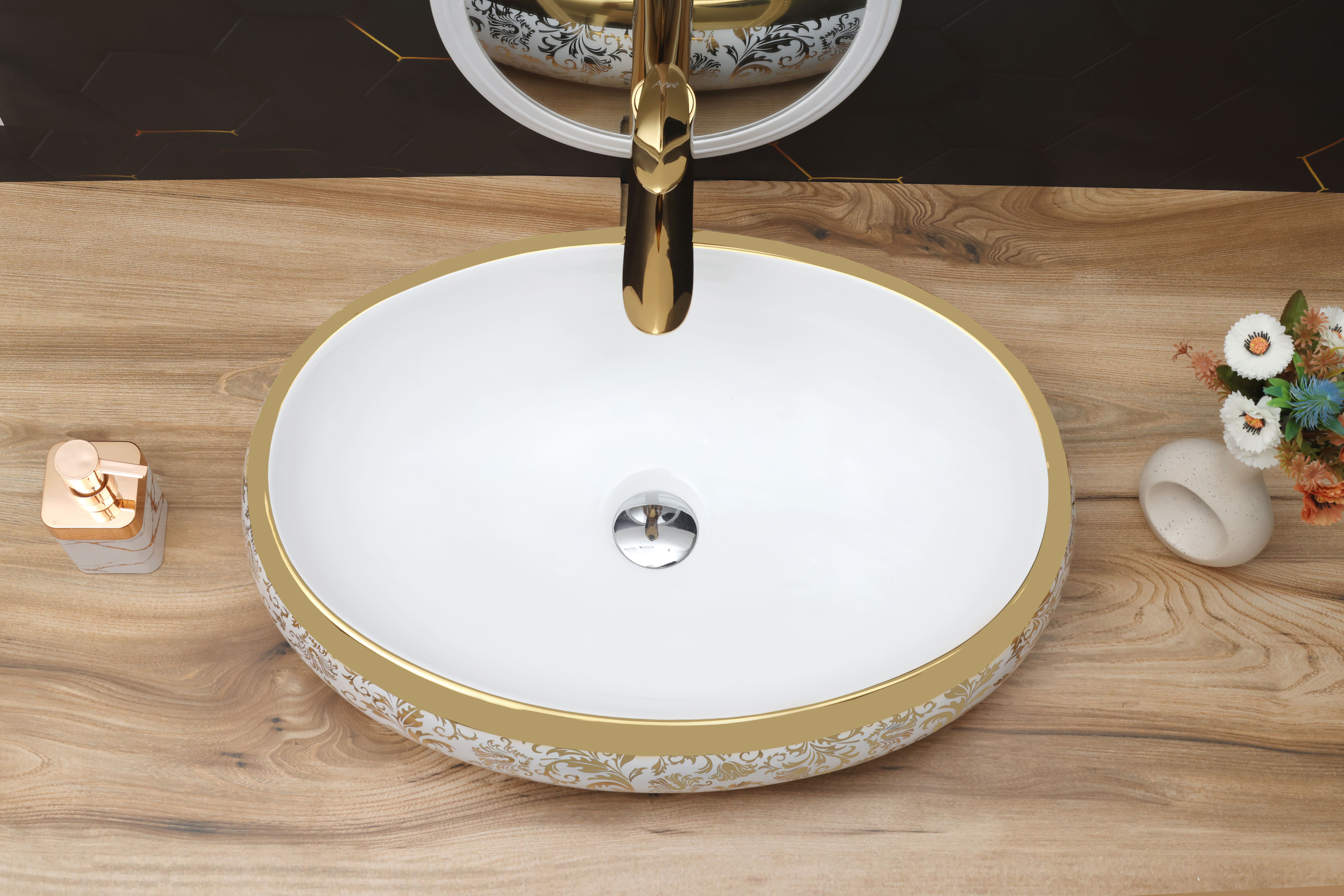 24" x 17" x 6" Inch Designer Table Top Basin
