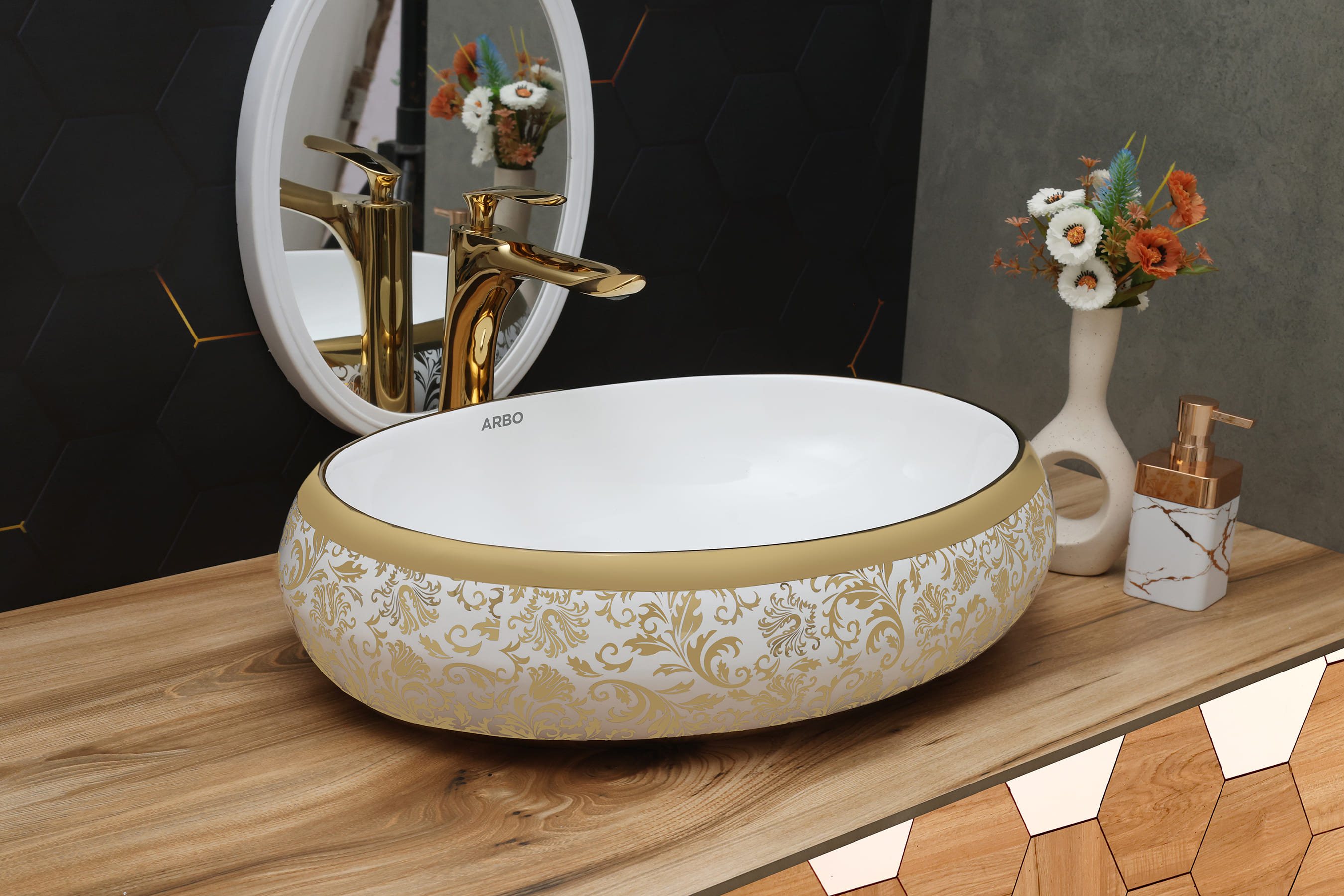 24" x 17" x 6" Inch Designer Table Top Basin