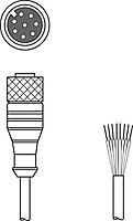 Leuze -Connection cable K-D M12A-8P-5m-PUR