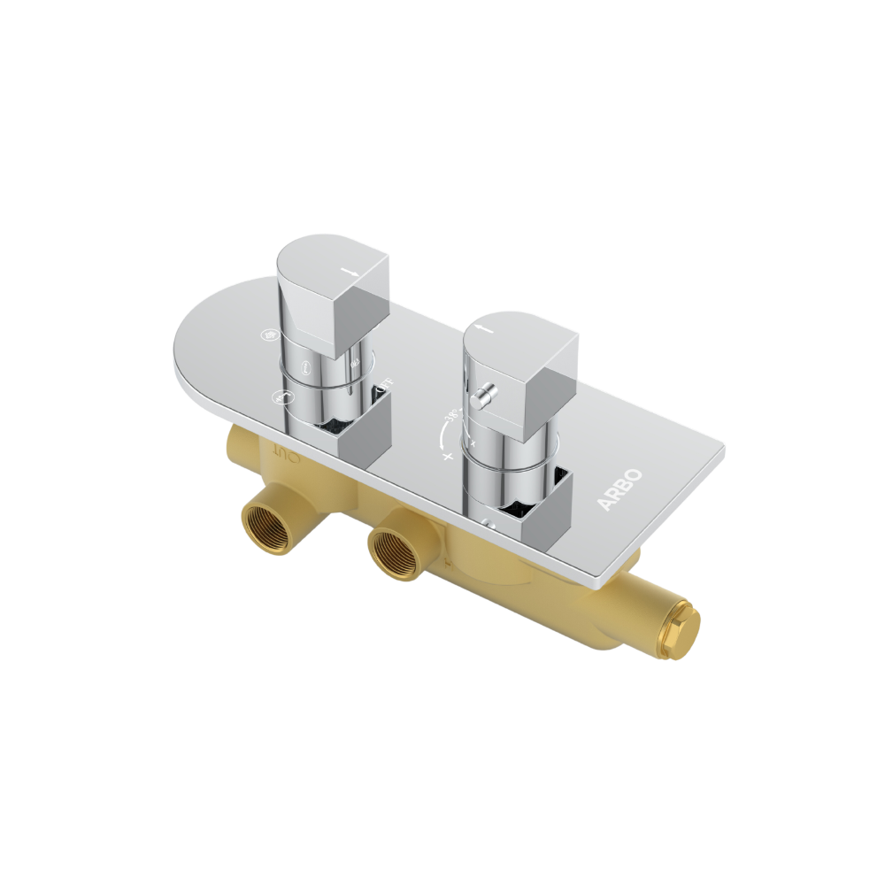 2 Inlet 3 Outlet Thermostatic Diverter Body With Upper Part Set