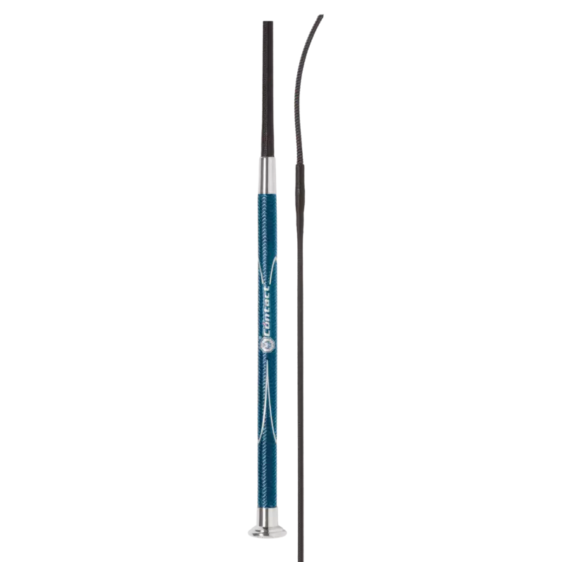 Fleck Dressage Whips - Woven Nylon Cover PU Contact Grip - Black - 110cm