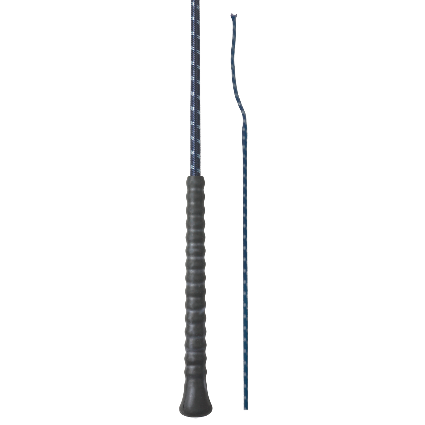 Fleck Dressage Whips - Woven Nylon Cover, Rubber Handle - Black - 110cm