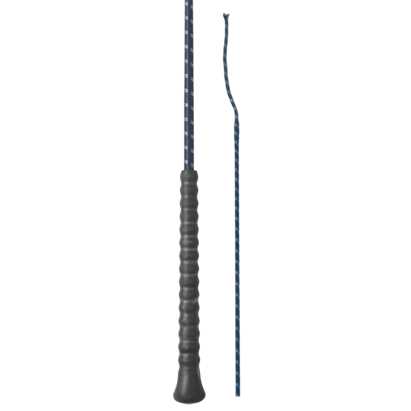 Fleck Dressage Whips - Woven Nylon Cover, Rubber Handle - Black - 110cm