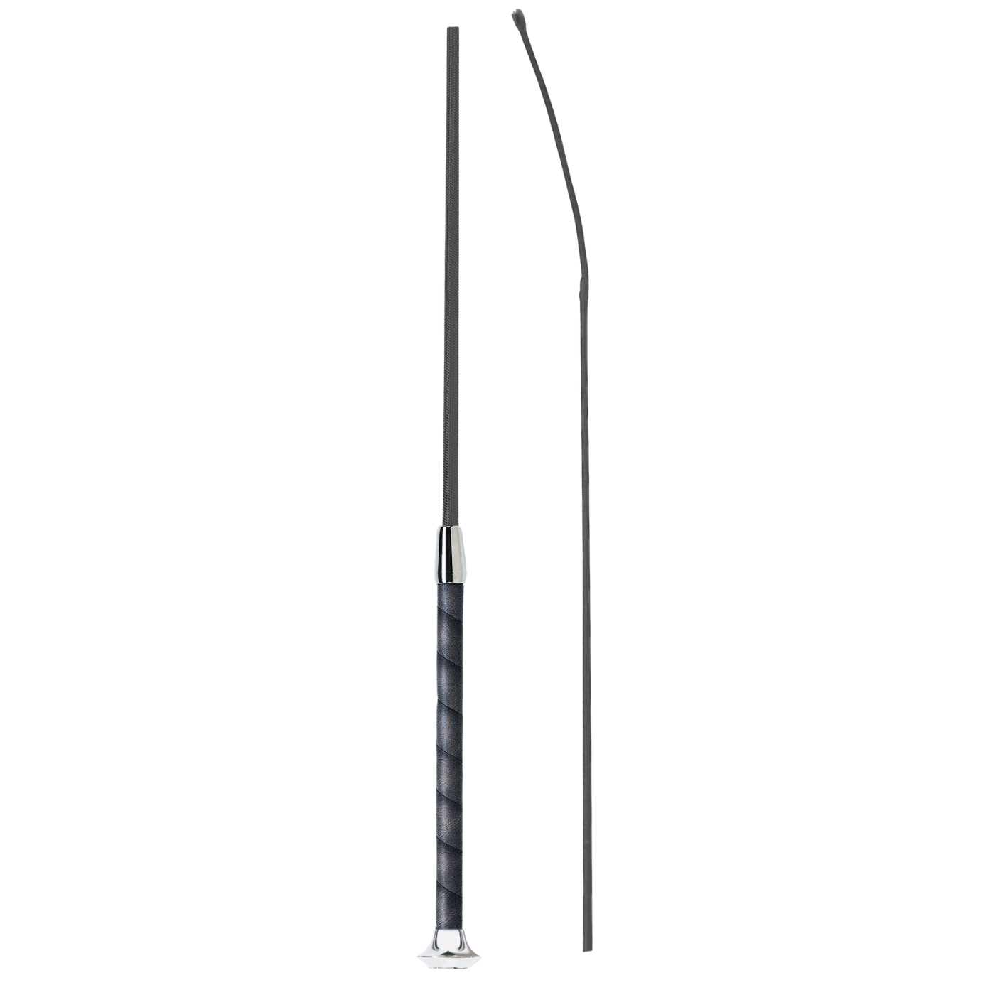 Fleck Dressage Whips - Woven Nylon Cover, Wrapped Grip - Black - 110cm