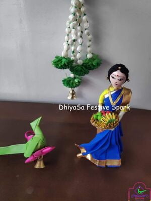 Lady Doll Holding Plate