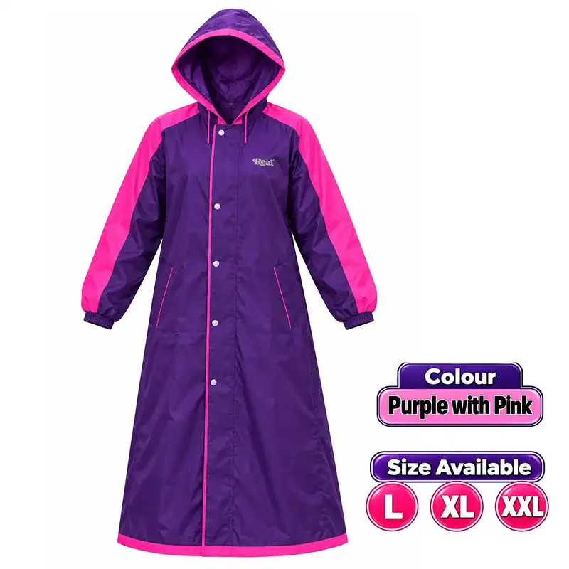 Real DYNA | Long Coat | Purple with Pink | Rainwear