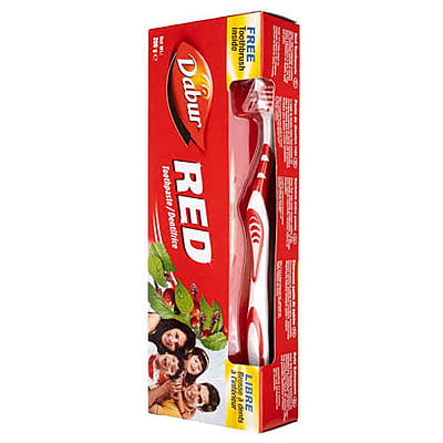 Dabur Red Toothpaste 200+ 100 g (With Free Toothbrush)