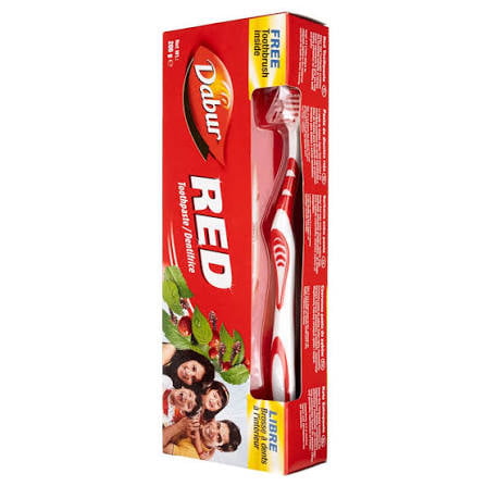 Dabur Red Toothpaste 200+ 100 g (With Free Toothbrush)