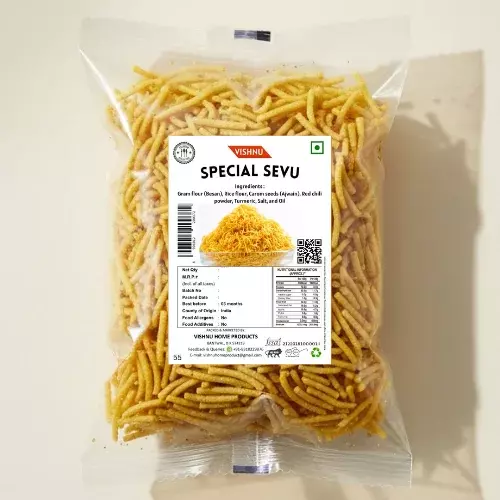 Vishnu Special Dappa (Thick) Sev – Crunchy & Spicy Snack – 200g