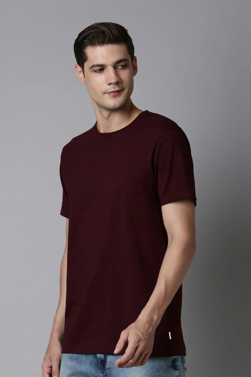 Cotton Plain Round Neck Tshirt
