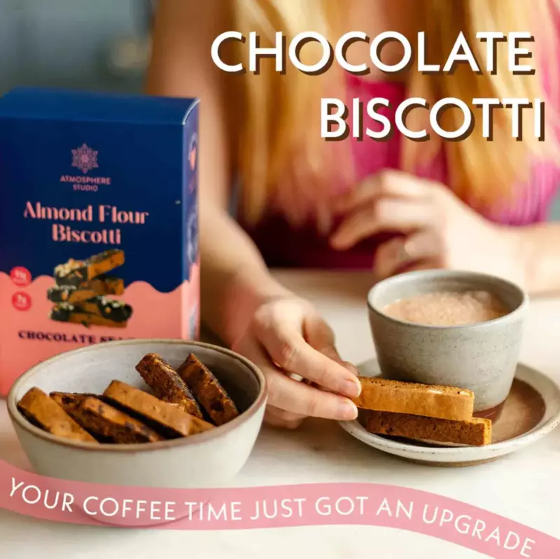 Dark Chocolate Sea Salt Biscotti (Gluten Free)