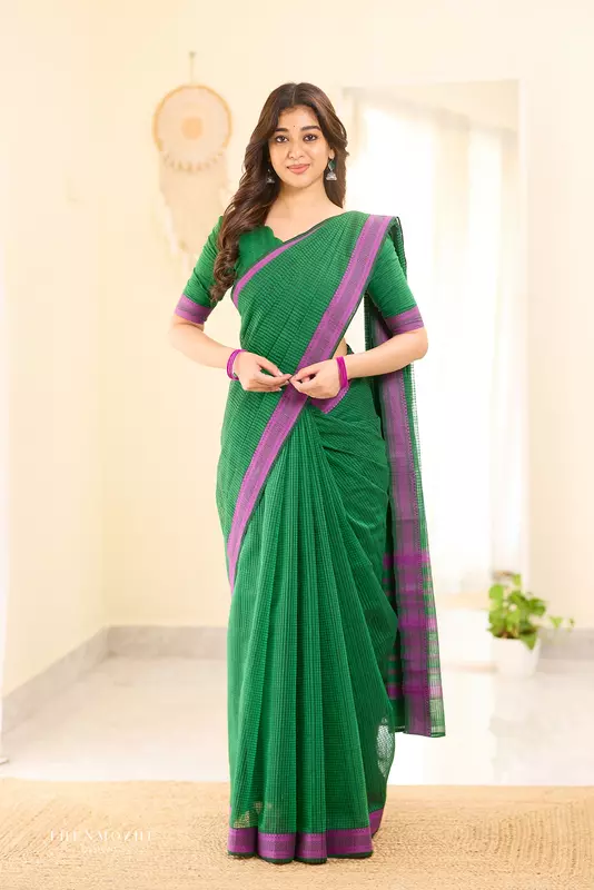 DarkFernCottonSaree