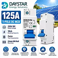 125A 1-Pole DC MCB – 250VB Curve MCB for PV/Solar Systems & Battery | 10kA Breaking Capacity