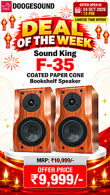 Sound King F-35 COATED PAPER CONE Bookshelf Speaker 20-100Watts 8OHMS MDF+PVC Box (Amplifier Needed) Sound King F-35 COATED PAPER CONE Bookshelf Speaker 20-100Watts 8OHMS MDF+PVC Box (Amplifier Needed)