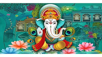 Acrylic Paint Wall Art Ganpati ji  202