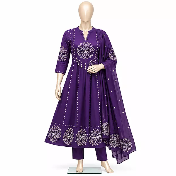 25iB Cotton Churidar, Violet