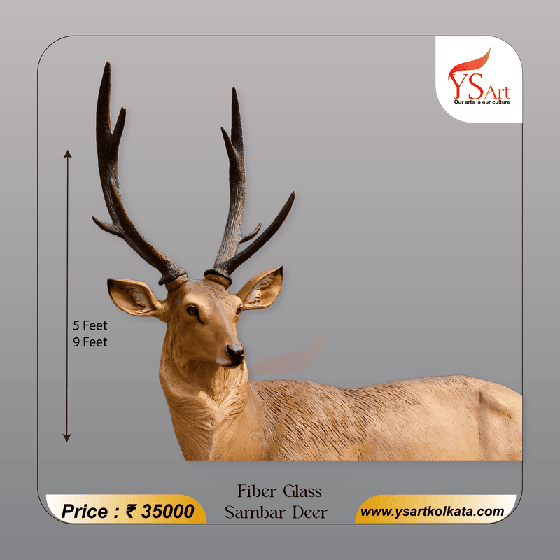 Fiber Glass Sambhar Deer Statue (5ft / 9ft) l YS Art Kolkata