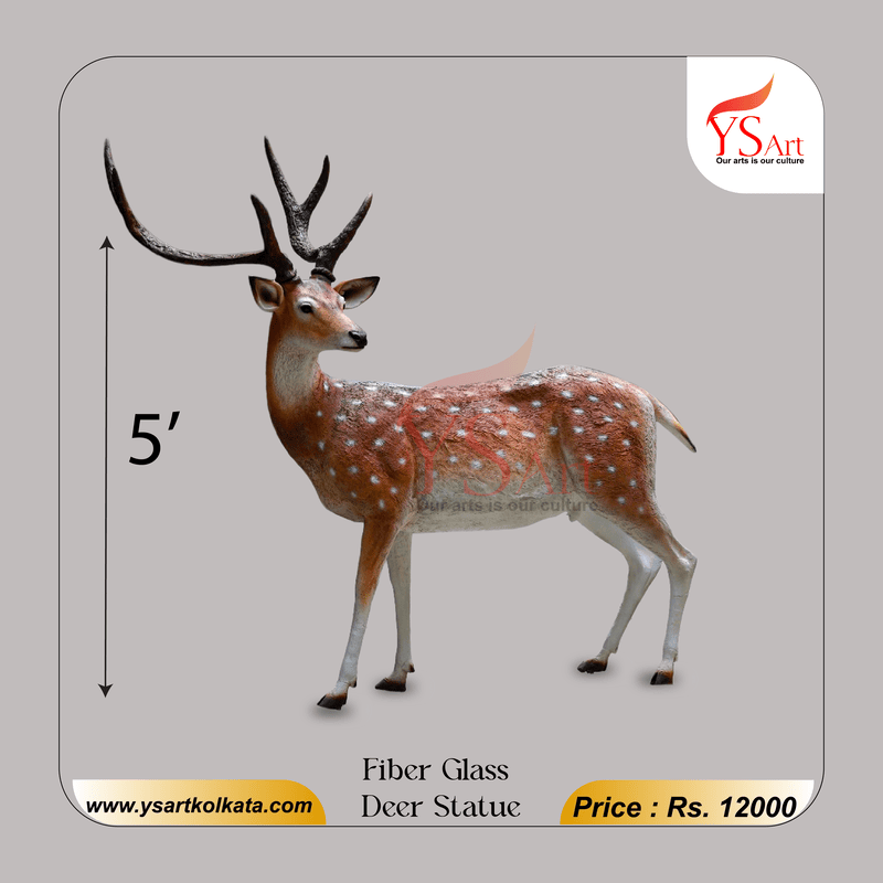 Fiber Glass Deer Statue (5 Feet) – YS Art