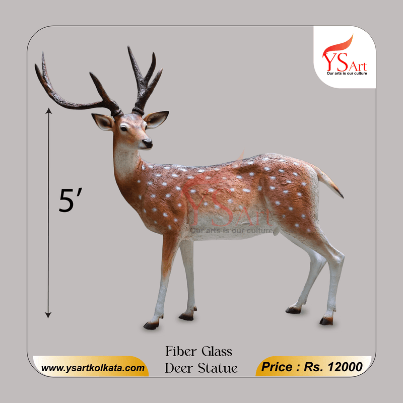 Fiber Glass Deer Statue (5 Feet) – YS Art