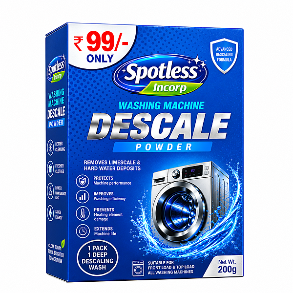 Descale Powder for Washing Machines, Kettles, Coffee Machines & Household Appliances | Removes Limescale, Mineral Deposits & Scale Build-Up | Easy-to-Use Descaling Cleaner