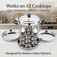 Granny Kitchen Express Stainless Steel Dhokla Maker Idli Cooker | Multipurpose Idli Dhokla Steamer
