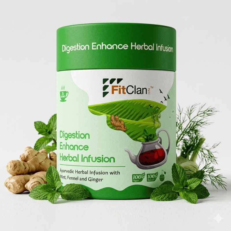 Digestion Enhance Herbal Tea | Ayurvedic Digestive Tea with Fennel, Ginger & Mint